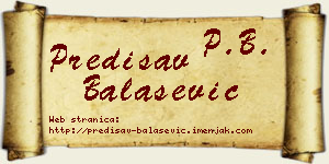 Predisav Balašević vizit kartica